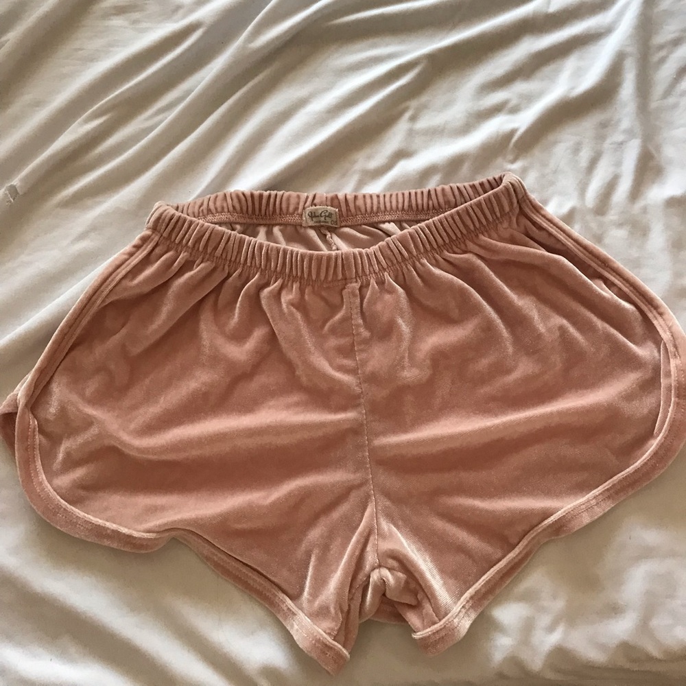 Brandy Melville velvet pink shirts